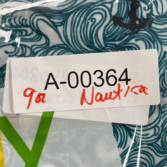 Nautica Swim Trunks Mens XXL Turquoise Shore Sailing Anchor Flag Wave - Picture 12 of 12